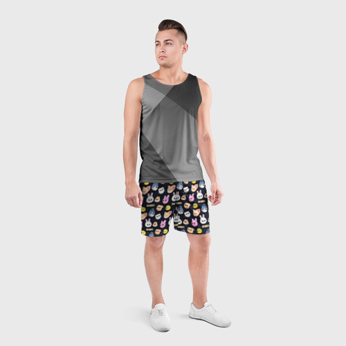 Мужские шорты спортивные с принтом Skzoo pattern, вид сбоку #3