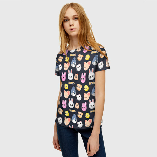 Женская футболка 3D Skzoo pattern, цвет 3D печать - фото 3
