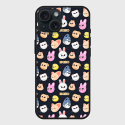 Чехол силиконовый для Apple iPhone 15 матовый Skzoo pattern