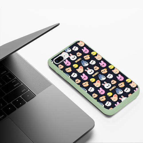 Чехол для iPhone 7Plus/8 Plus матовый Skzoo pattern, цвет салатовый - фото 5