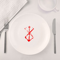 Набор: тарелка + кружка Берсерк красный гранж - фото 2