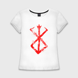 Женская футболка хлопок Slim Берсерк красный гранж