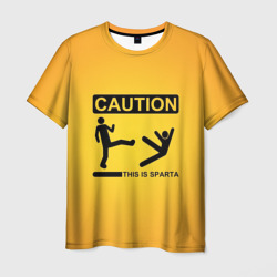 Мужская футболка 3D Осторожно : это Спарта