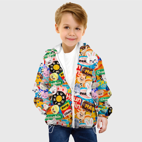 Детская куртка 3D Skzoo stickers characters, цвет белый - фото 3