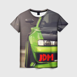 Женская футболка 3D JDM машина зеленая тюнингованная