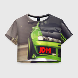 Женская футболка Crop-top 3D JDM машина зеленая тюнингованная