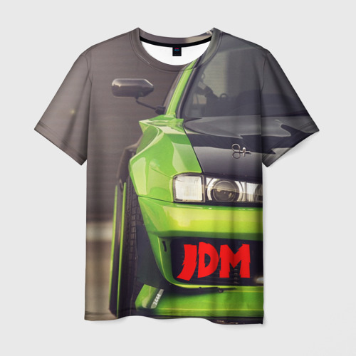 Мужская футболка 3D JDM машина зеленая тюнингованная