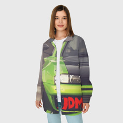 Женская рубашка oversize 3D JDM машина зеленая тюнингованная - фото 2