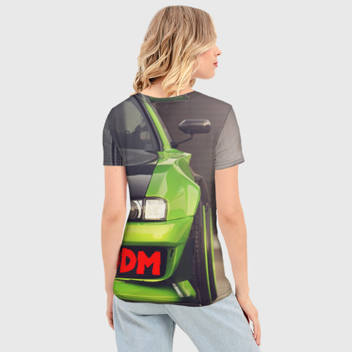 Женская футболка 3D Slim JDM машина зеленая тюнингованная, цвет 3D печать - фото 4