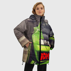 Женская зимняя куртка Oversize JDM машина зеленая тюнингованная - фото 2