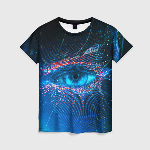 Женская футболка 3D Цифровой глаз, цвет 3D печать
