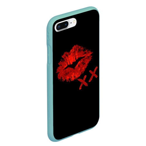 Чехол для iPhone 7Plus/8 Plus матовый След губной помады, цвет мятный - фото 3