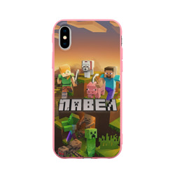 Чехол для iPhone X матовый Павел Minecraft