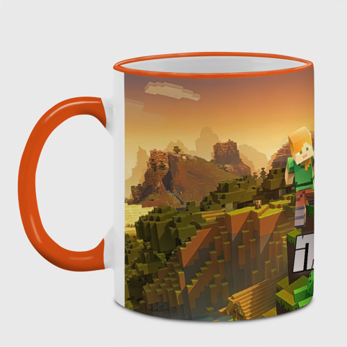 Кружка с полной запечаткой Петр Minecraft, цвет Кант оранжевый - фото 2