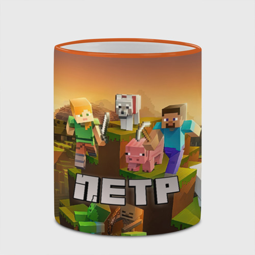Кружка с полной запечаткой Петр Minecraft, цвет Кант оранжевый - фото 4