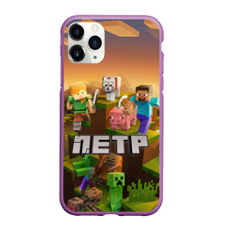 Чехол для iPhone 11 Pro Max матовый Петр Minecraft