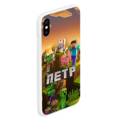 Чехол для iPhone XS Max матовый Петр Minecraft - фото 2