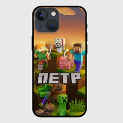 Чехол для iPhone 13 mini Петр Minecraft