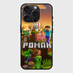 Чехол силиконовый для Apple iPhone 15 Pro матовый Роман Minecraft