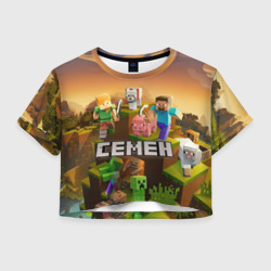 Женская футболка Crop-top 3D Семен Minecraft