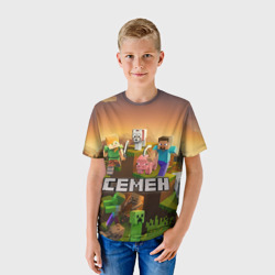 Детская футболка 3D Семен Minecraft - фото 2