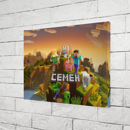 Холст прямоугольный Семен Minecraft, цвет 3D печать - фото 3