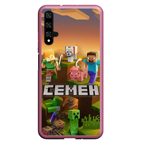 Чехол для Honor 20 Семен Minecraft, цвет малиновый