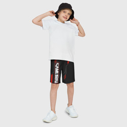 Детские спортивные шорты 3D Samurai - Красный техно - Киберпанк - фото 2