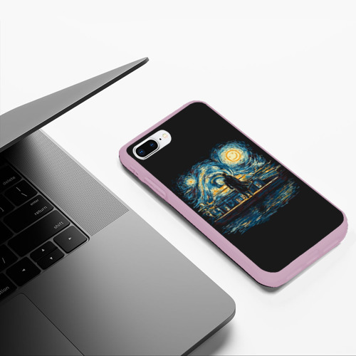 Чехол для iPhone 7Plus/8 Plus матовый Звездная Ночь пародия, цвет розовый - фото 5