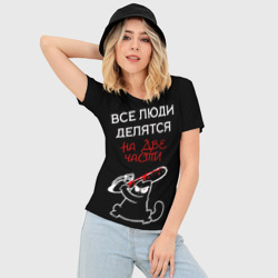 Женская футболка 3D Slim Вредный кот - фото 2