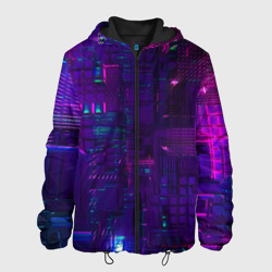 Мужская куртка 3D Матричная вселенная неон