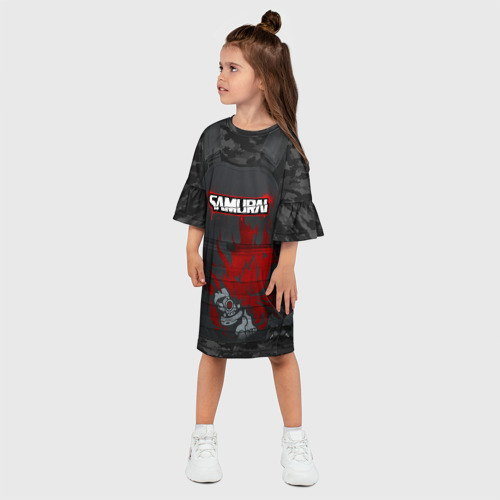 Детское платье 3D с принтом Samurai - Бронижилет - 2077, фото на моделе #1