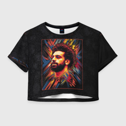 Женская футболка Crop-top 3D Mo Salah абстракция