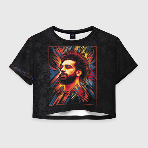 Женская футболка Crop-top 3D Mo Salah абстракция, цвет 3D печать