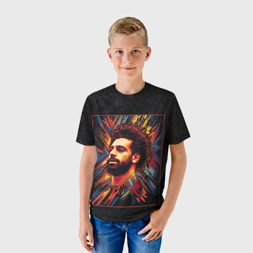 Детская футболка 3D Mo Salah абстракция, цвет 3D печать - фото 3