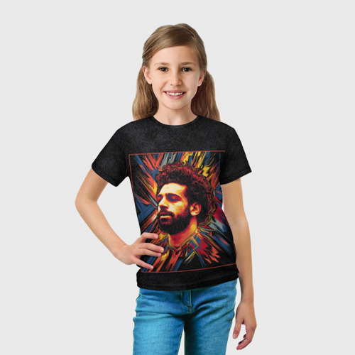 Детская футболка 3D Mo Salah абстракция, цвет 3D печать - фото 5