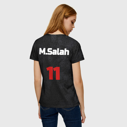 Женская футболка 3D с принтом Mo Salah абстракция, вид сзади #2