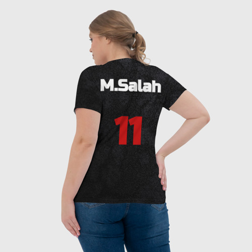 Женская футболка 3D с принтом Mo Salah абстракция, вид сзади #2