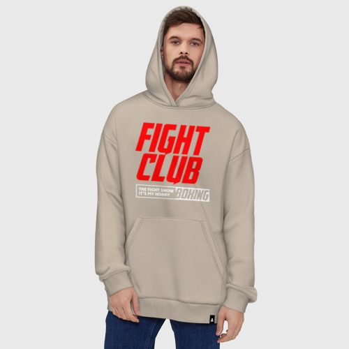 Худи SuperOversize хлопок Fight club boxing, цвет миндальный - фото 5