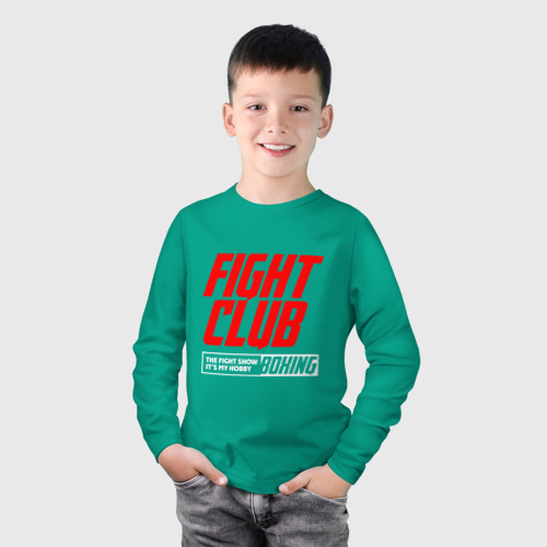 Детский лонгслив хлопок с принтом Fight club boxing, фото на моделе #1