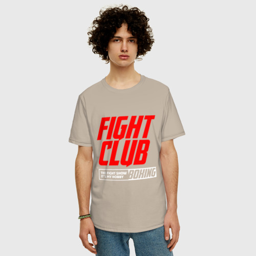 Мужская футболка хлопок Oversize с принтом Fight club boxing, фото на моделе #1