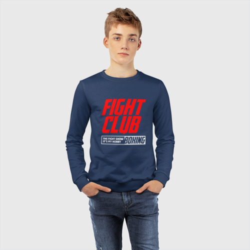 Детский свитшот хлопок Fight club boxing, цвет темно-синий - фото 7