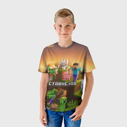 Детская футболка 3D Станислав Minecraft - фото 2