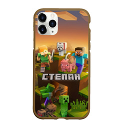 Чехол для iPhone 11 Pro Max матовый Степан Minecraft