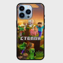 Чехол для iPhone 14 Pro Степан Minecraft