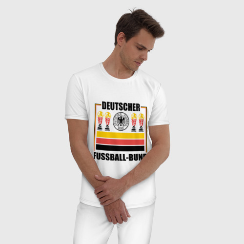 Мужская пижама хлопок с принтом Германия 4х чемпион мира по футболу, фото на моделе #1