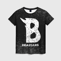 Женская футболка 3D Beastars с потертостями на темном фоне