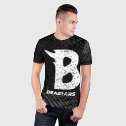 Мужская футболка 3D Slim Beastars с потертостями на темном фоне - фото 2