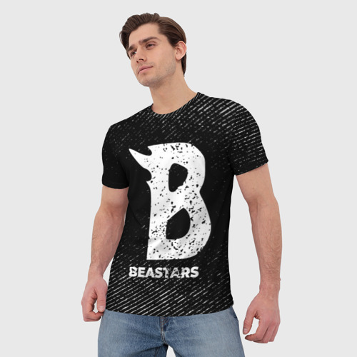 Мужская футболка 3D Beastars с потертостями на темном фоне - фото 3