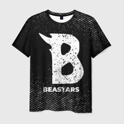 Мужская футболка 3D Beastars с потертостями на темном фоне